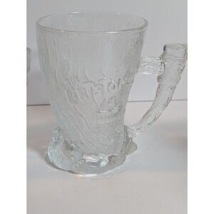 Vtg McDonalds RocDonalds Flintstones 1993 Mammoth 3D Embossed Mugs Set Of 2‎